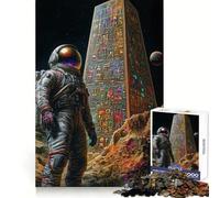 Puzzle da 1000 pezzi per adulti con astronauta e antico obelisco, ideale per stimolare la memoria, ideale per distrazioni e per un gioco a incastro sicuro Sorpresa festiva (38x52cm)