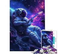 Puzzle da 1000 pezzi per adulti con astronauta e chitarra nello spazio Divertente attività da fare a casa gioco pratico per tutta la famiglia adatto a partire dai 14 anni Dimensioni 38x26cm