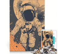 Puzzle da 1000 pezzi per adulti con astronauta e percorso a ostacoli, antistress, difficile, ideale come elemento della lista dei desideri con Babbo Natale 38x52cm