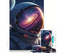 Puzzle da 1000 pezzi per adulti con astronauta e riflesso galattico,bordi puliti,gioco cognitivo divertente,gioco lento,regalo festivo per il tempo libero (38x26cm)