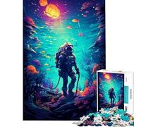 Puzzle da 1000 pezzi per adulti con astronauta e soggetto sottomarino gioco stimolante ed educativo decorazione da parete regalo perfetto (dimensioni 50x75cm)