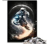 Puzzle da 1000 pezzi per adulti con astronauta in motocicletta, ideale per il divertimento in famiglia, regalo perfetto per feste e compleanni (dimensioni 50x75cm)