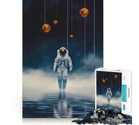 Puzzle da 1000 pezzi per adulti con astronauta nello spazio,bordi netti,gioco cognitivo divertente,gioco lento,regalo festivo per il tempo libero (38x26cm)