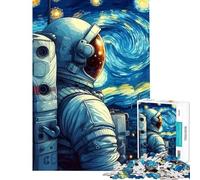 Puzzle da 1000 pezzi per adulti con astronauta nello spazio e cielo stellato divertente attività da fare in casa sfida impegnativa giocattolo decorativo per la casa per ragazzi dai 14 anni in su