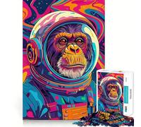 Puzzle da 1000 pezzi per adulti con astronauta,scimpanzé nello spazio,taglio preciso,decorazione,gioco divertente,tempo libero,regalo di compleanno,hobby (50x75cm)