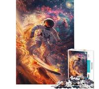 Puzzle da 1000 pezzi per adulti con astronauti e surf nello spazio Giocattolo decorativo da parete sfida impegnativa ideale come regalo per tutta la famiglia (dimensioni 38x52cm)