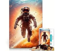 Puzzle da 1000 pezzi per adulti con astronauti e viaggi spaziali,decorazioni dai tagli precisi,rompicapo cognitivo,gioco libero,regalo di compleanno (50x75cm)