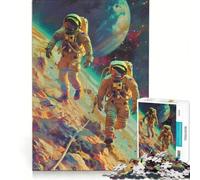 Puzzle da 1000 pezzi per adulti con astronauti in cammino, gioco pratico, taglio di precisione, regalo di compleanno, 38x52cm