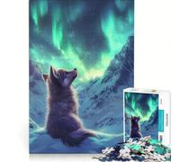 Puzzle da 1000 pezzi per adulti con aurora boreale cane e luce del sole gioco educativo analisi e logica sfida unica 38x26cm