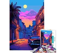 Puzzle da 1000 pezzi per adulti con auto d'epoca in una strada dell'Avana Giochi rilassanti e coinvolgenti per coltivare la pazienza Regalo di compleanno per divertimento in famiglia (75x50cm)