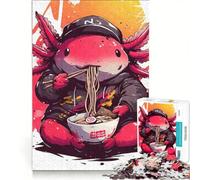 Puzzle da 1000 pezzi per adulti con axolotl, ramen e graffiti, gioco educativo, sfida impegnativa, per rafforzare l'amore tra le coppie 50x75cm