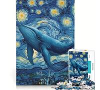Puzzle da 1000 pezzi per adulti con balena in una notte stellata gioco pratico per migliorare la memoria ideale come regalo per tutta la famiglia 38x26cm