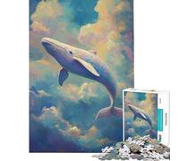 Puzzle da 1000 pezzi per adulti con balena nel cielo Aiuta ad allenare la mente richiede precisione e capacità di taglio Gioco impegnativo adatto a partire dai 14 anni (38x52cm)