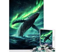 Puzzle da 1000 pezzi per adulti con balena nell'aurora boreale gioco educativo adatto a coppie giocattolo decorativo per la casa regalo di compleanno regalo di viaggio (50x75cm)