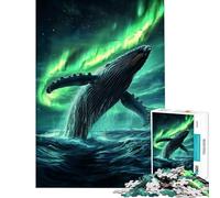Puzzle da 1000 pezzi per adulti con balena nell'aurora boreale rompicapo gioco di logica decorazione per la casa gioco stimolante regalo (dimensioni 38x26cm)