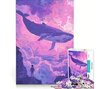 Puzzle da 1000 pezzi per adulti con balena tra le nuvole Gioco rilassante per allenare mente e mani compleanno e Natale 50x75cm