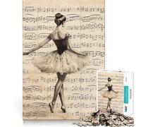 Puzzle da 1000 pezzi per adulti con ballerina e spartito musicale,bordo pulito,gioco cognitivo divertente,gioco lento,regalo festivo per il tempo libero (50x75cm)