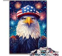 Puzzle da 1000 pezzi per adulti con bandiera americana e aquila Intrattenimento rilassante, perfetto regalo di Natale e decorazione per la casa (dimensioni 26x38cm)