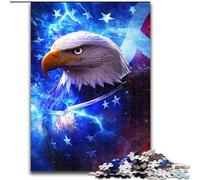 Puzzle da 1000 pezzi per adulti con bandiera americana e aquila Puzzle da 1000 pezzi per adulti, stimolante e divertente, attività per famiglie (dimensioni 50x75cm)