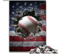 Puzzle da 1000 pezzi per adulti con bandiera americana e tema baseball, perfetto per il divertimento in famiglia a Natale, Ringraziamento, compleanni e Pasqua, 50x75cm