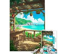 Puzzle da 1000 pezzi per adulti con bar sulla spiaggia e vista sull'oceano Un gioco rompicapo divertente e spiritoso perfetto come regalo per tutta la famiglia (dimensioni 50x75cm)