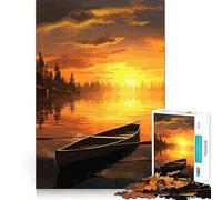 Puzzle da 1000 pezzi per adulti con barca al tramonto e bordi perfetti,gioco stimolante per la mente,gioco di ozio,scena natalizia 50x75cm
