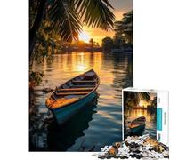 Puzzle da 1000 pezzi per adulti con barca da pesca thailandese giocattolo decorativo per la casa educativo antistress regalo (38x52cm)