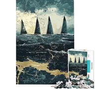 Puzzle da 1000 pezzi per adulti con barche a vela in mare puzzle per ragazzi gioco pratico per migliorare la memoria regalo per amici e familiari (dimensioni 38x52cm)