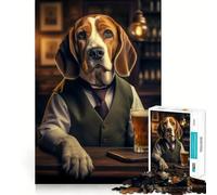 Puzzle da 1000 pezzi per adulti con beagle al pub,ritaglio preciso,gioco cognitivo divertente,gioco per il tempo libero,regalo di Natale rilassante (38x52cm)