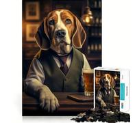 Puzzle da 1000 pezzi per adulti con beagle al pub,taglio netto,gioco creativo per lo sviluppo delle capacità,gioco per il tempo libero,regalo di Natale rilassante (50x75cm)