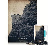 Puzzle da 1000 pezzi per adulti con Beirut,Libano,taglio preciso,arte,gioco cognitivo divertente,svago,divertimento,regalo di Natale rilassante (50x75cm)