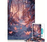 Puzzle da 1000 pezzi per adulti con bellissima farfalla invernale,bordi lisci,gioco di concentrazione e costruzione,gioco tranquillo,scena natalizia (38x52cm)