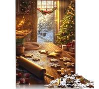 Puzzle da 1000 pezzi per adulti con biscotti di Natale, giocattolo intellettuale, gioco educativo per adulti, antistress, decorazione per la casa (75x50 cm)
