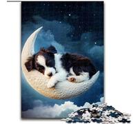 Puzzle da 1000 pezzi per adulti con Border Collie che dorme Puzzle per adulti da 1000 pezzi,rompicapo impegnativo per adolescenti,perfetto come decorazione per la casa o come regalo (26x38cm)
