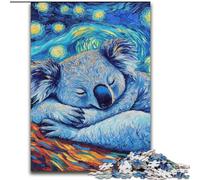 Puzzle da 1000 pezzi per adulti con bradipo e cielo notturno, realizzato in legno, perfetto come decorazione fai da te o regalo di compleanno 50x75cm per compleanno, vacanze, Natale e Halloween