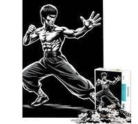 Puzzle da 1000 pezzi per adulti con Bruce Lee in bianco e nero gioco pratico e coinvolgente per coltivare la pazienza regalo di compleanno e antistress (dimensioni 75x50cm)