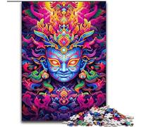 Puzzle da 1000 pezzi per adulti con Buddha colorato in legno, regalo per uomini e donne, attività coinvolgente per serate di gioco in famiglia, 50x75cm, per tutti i giorni e per occasioni speciali
