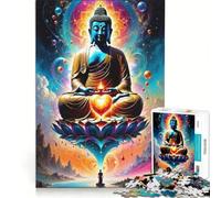 Puzzle da 1000 pezzi per adulti con Buddha Cuore d'Amore, giocattolo educativo, interazione genitore-figlio, ideale come regalo per tutta la famiglia 38x52cm