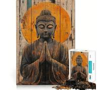 Puzzle da 1000 pezzi per adulti con Buddha in meditazione,decorazione murale con bordi sottili,gioco cognitivo,rilassante,decorazione natalizia da parete (38x52cm)
