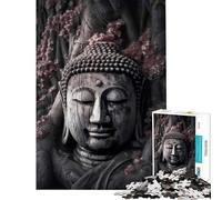 Puzzle da 1000 pezzi per adulti con Buddha sorridente e alberi Giocattolo educativo decorazione perfetta gioco stimolante e attività per tutta la famiglia (38x26cm)