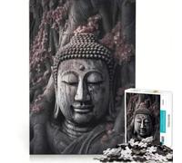 Puzzle da 1000 pezzi per adulti con Buddha sorridente e alberi, gioco educativo, per divertimento in famiglia, collezione d'artista, belle arti 38x52cm