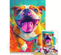 Puzzle da 1000 pezzi per adulti con bulldog felice e grafica a schizzi, gioco educativo, difficile, ideale come regalo di compleanno o per occasioni speciali 50x75cm