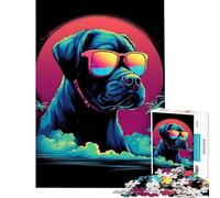 Puzzle da 1000 pezzi per adulti con bulldog francese e Miami Vice gioco stimolante giocattolo educativo gara di velocità manuale regalo per compleanni (dimensioni 38x26cm)