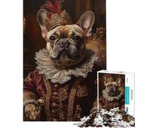 Puzzle da 1000 pezzi per adulti con bulldog francese nobile studioso e adolescente Gioco per famiglie gara di velocità manuale e interazione genitore-figlio (dimensioni 50x75cm)