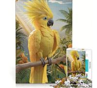 Puzzle da 1000 pezzi per adulti con cacatua giallo in un ambiente tropicale gioco per famiglie stimolante da completare per rafforzare l'amore tra le coppie 38x26cm