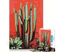Puzzle da 1000 pezzi per adulti con cactus,albero e paesaggio desertico,taglio preciso,divertente gioco di logica,attività per il tempo libero e il compleanno (50x75cm)