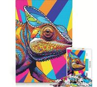 Puzzle da 1000 pezzi per adulti con camaleonte psichedelico gioco rilassante decorazione per la casa ideale come regalo per tutta la famiglia 38x52cm