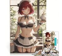 Puzzle da 1000 pezzi per adulti con cameriera che serve il tè gioco pratico migliora la memoria compleanni e altre occasioni 50x75cm