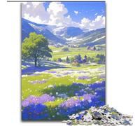Puzzle da 1000 pezzi per adulti con campi di tulipani, in legno, per divertirsi a casa, regalo di compleanno, regalo da viaggio(50x75cm)