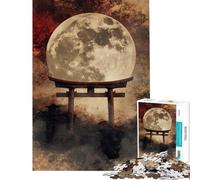 Puzzle da 1000 pezzi per adulti con cancello Torii illuminato dalla luna ideale per ragazzi Taglio di precisione per allenare la mente e la manualità Giocattolo educativo 38x26cm